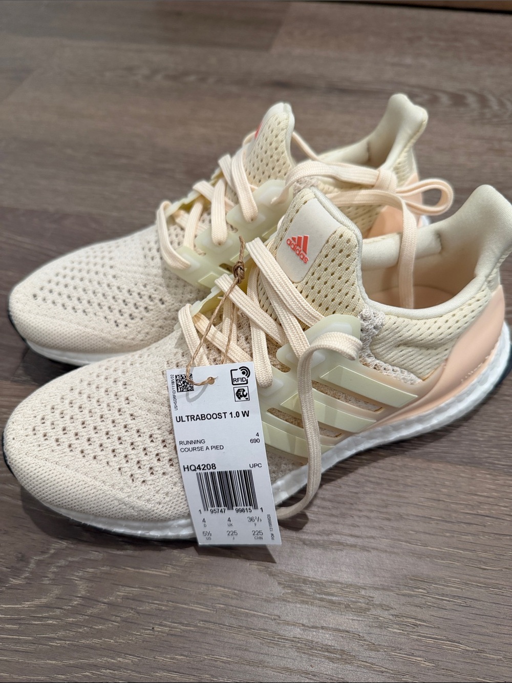 adidas Ultraboost 1.0 Ecru Coral Sneakers NWT 5.5